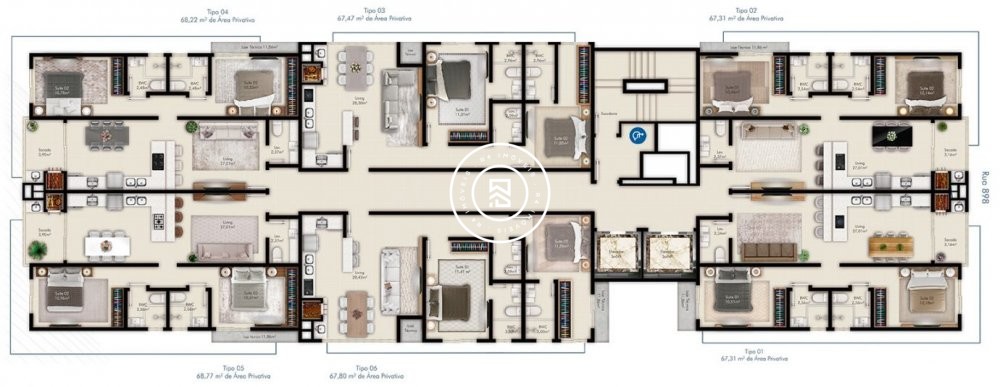 Apartamento com 02 Sutes em Itapema