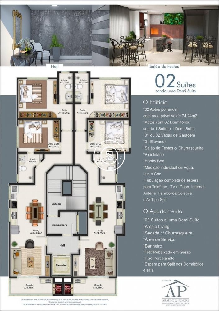 Apto Novo no Bairro Morretes